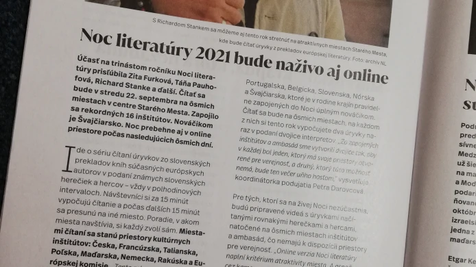 INBA: Noc literatury 2021 bude naživo aj on-line