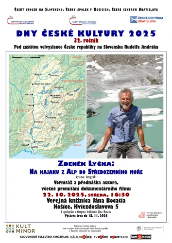 Zdeněk Lyčka: Na kajaku z Alp do Středozemního moře na Dnech české kultury 2025 v Košicích