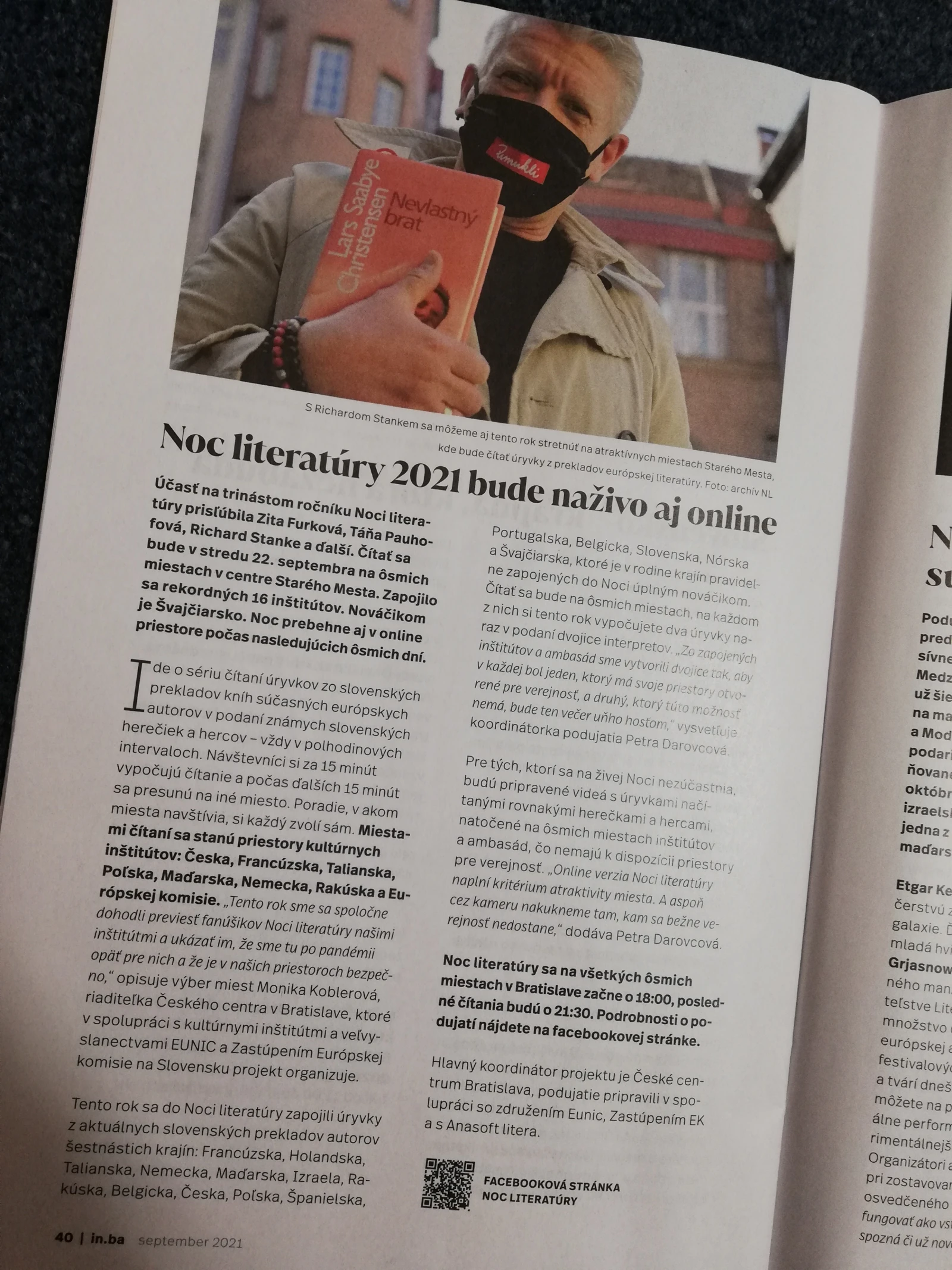INBA: Noc literatury 2021 bude naživo aj on-line