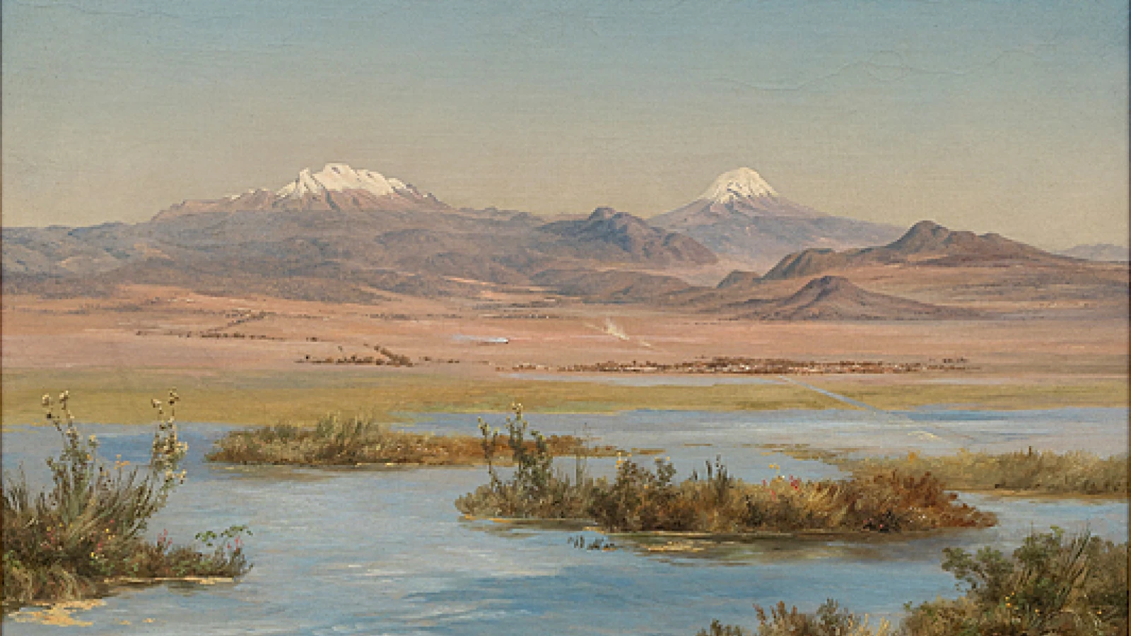 José María Velasco: Lake Chalco, 1885 Oil on canvas, 49 × 71.6 cm, National Museum of the Czech Republic, Prague © The National Museum of the Czech Republic, Prague. Photo: Denisa Dimitrovova
