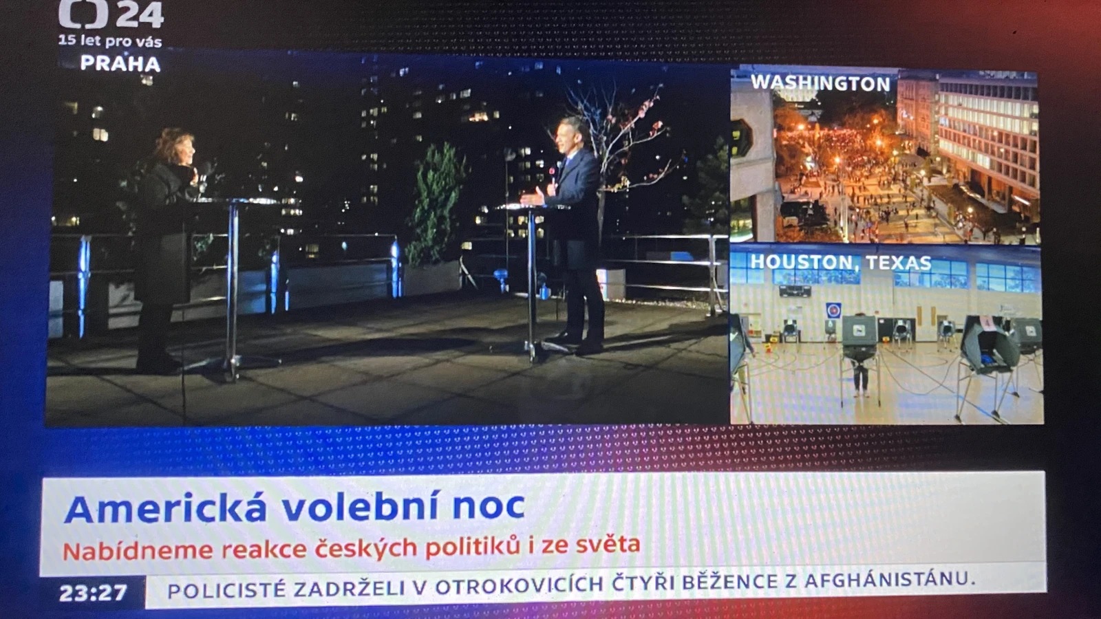 Czech Television Election Night Special with Compatriots from New York