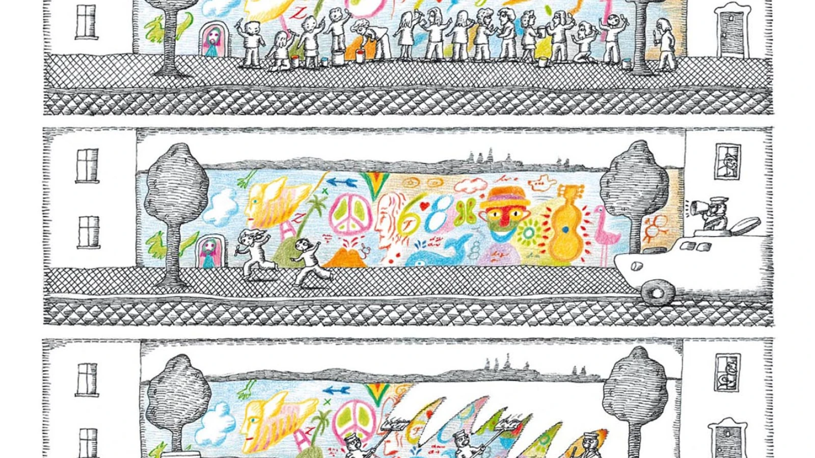 Peter Sís, The Wall, 01, Copyright © Peter Sís
