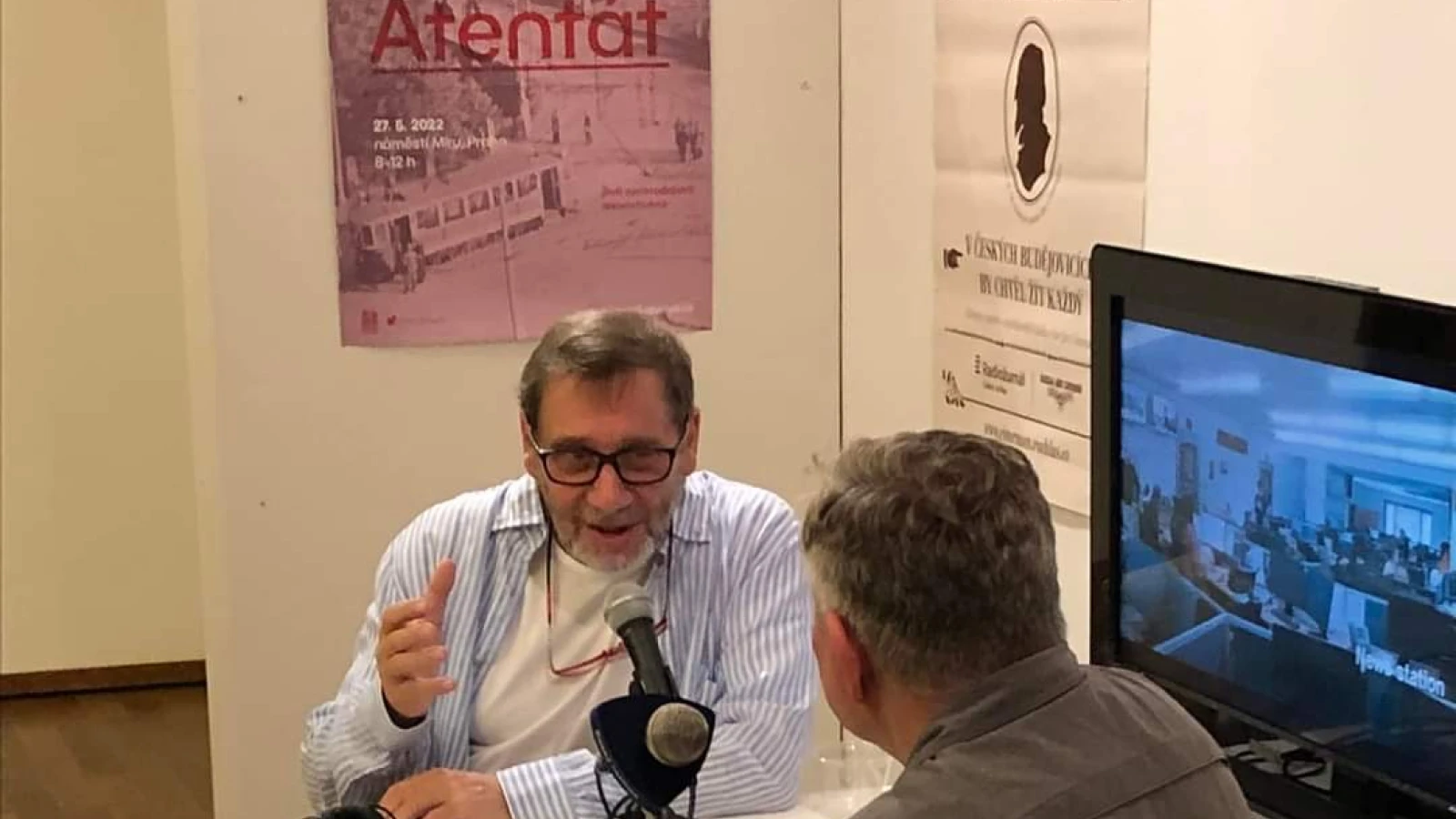 Czech Actor Tomáš Töpfer at the 100 Years of Czech Radio Exhibition