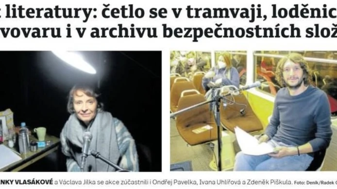 Noc literatury: četlo se v tramvaji, loděnici, v pivovaru i v archivu bezpečnostních složek