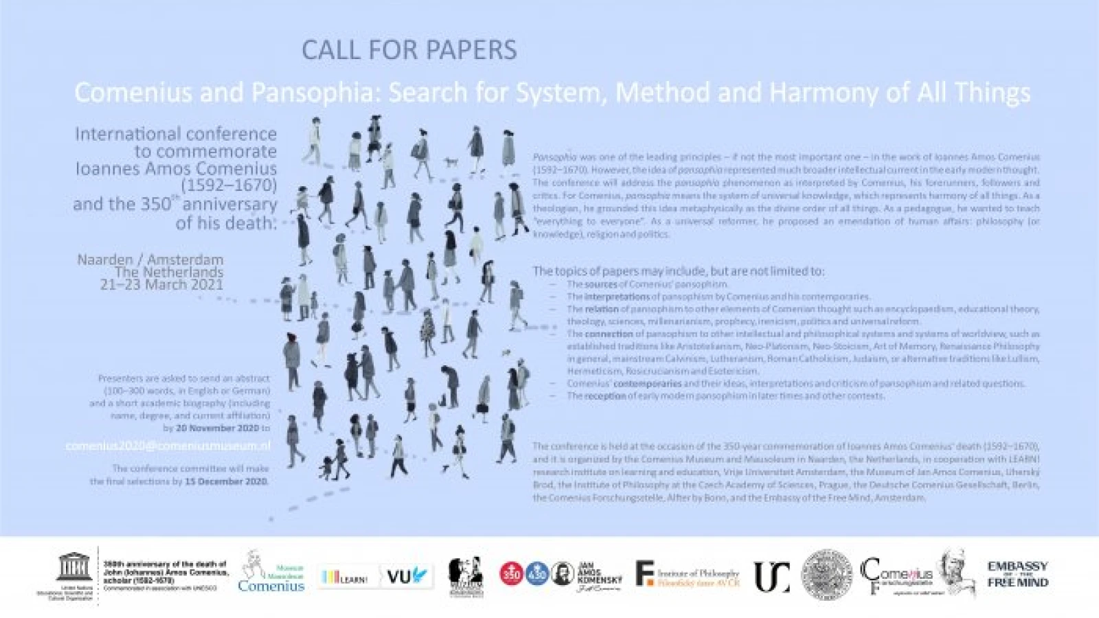 Call for papers: komeniologická konference v Naardenu 2021