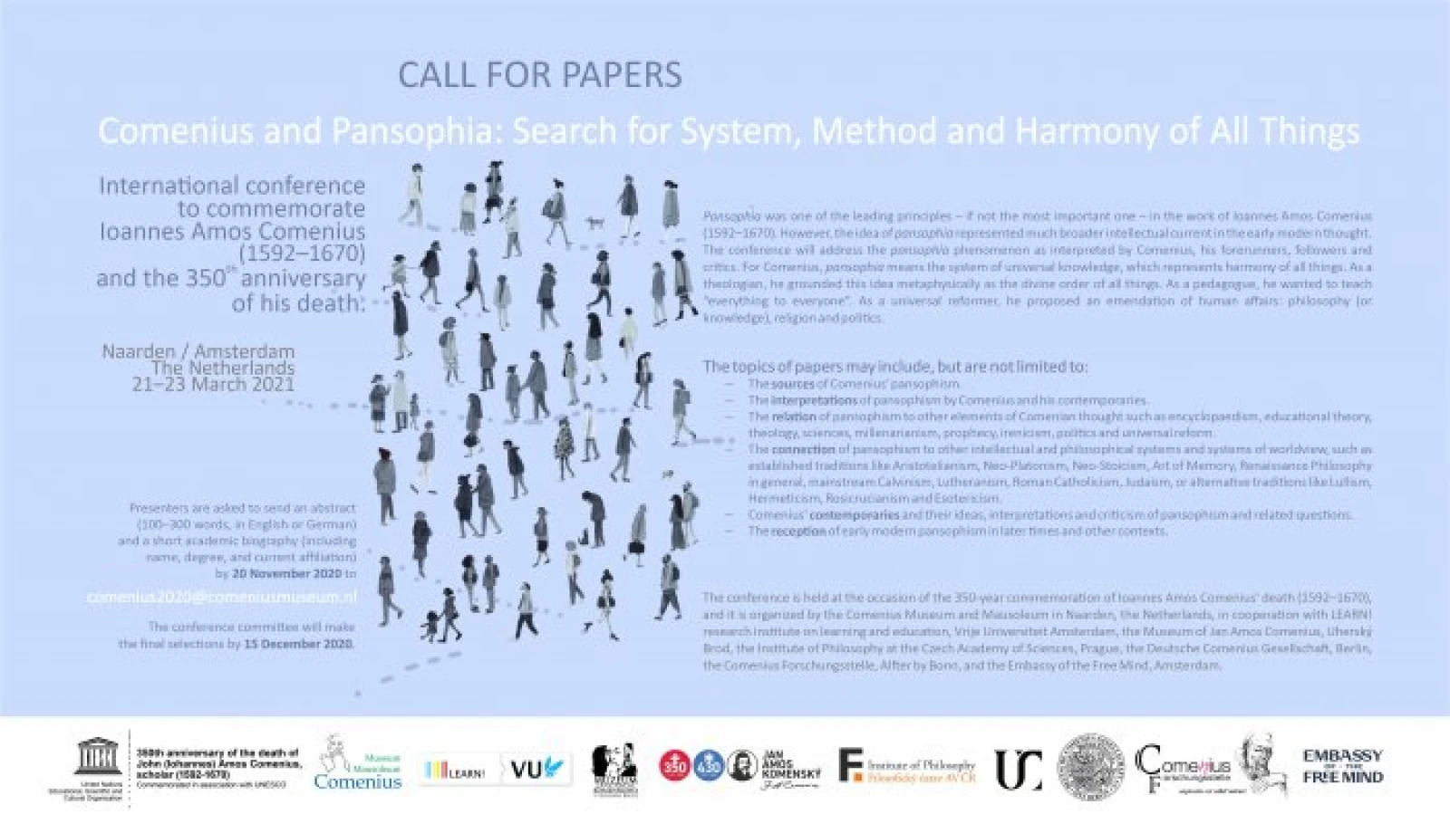Call for papers: komeniologická konference v Naardenu 2021