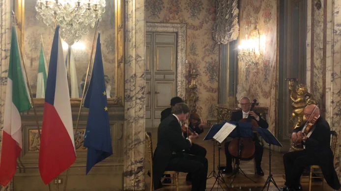 Vystoupení smyčcového kvarteta Matěje Vlka v Palazzo Doria Pamphili