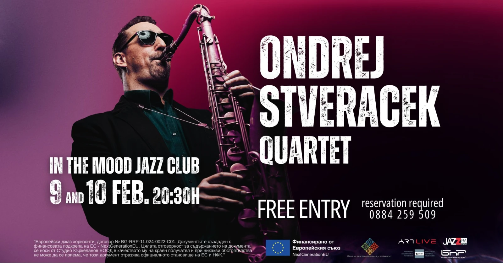 DOPORUČUJEME: Ondřej Štveráček Quartet v Sofii