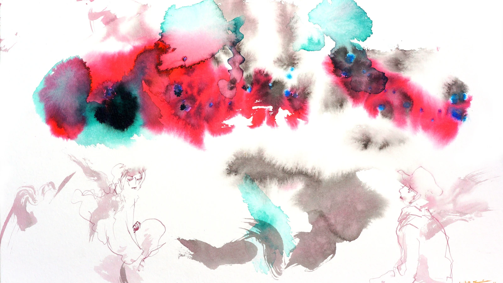 Plakát k výstavě Citlivost sklářky Kristýny Venturové a ilustrátorky Yukiko Taima