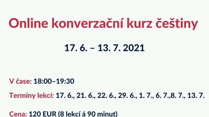 MLUVTE HEZKY ČESKY – online konverzační kurz češtiny | 18:00–19:30 hod. | KURZ JE OBSAZEN