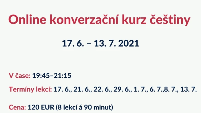 MLUVTE HEZKY ČESKY – intenzivní konverzační kurz češtiny ONLINE | 19:45–21:15 hod.